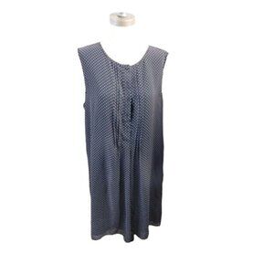 Max Studio Size M Medium Black White Mini Polka Dot Lined Flowy Dress